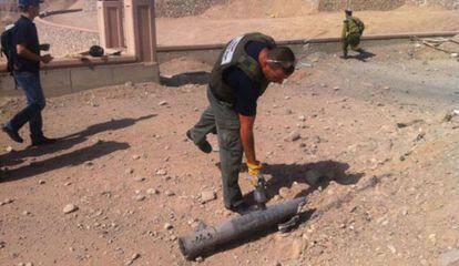 Uno de los cohetes que han impactado en Eilat.