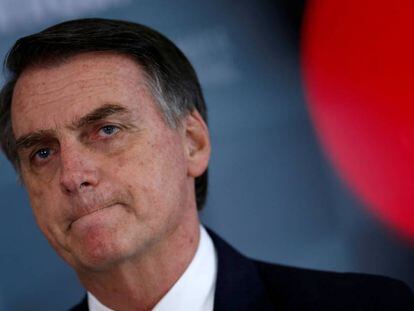 El presidente electo Jair Bolsonaro en una conferencia. 