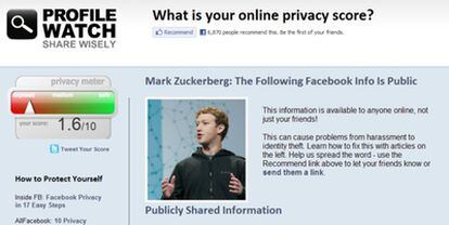 El programa analiza el grado de protección de los datos personales en Facebook.