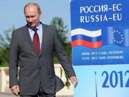 El presidente de Rusia, Vladimir Putin, hoy en San Petersburgo.