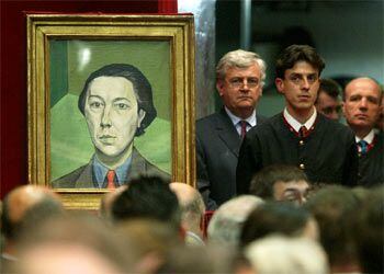 Un momento de la subasta del retrato de André Breton realizado por Victor Brauner y que se vendió por 180.000 euros.