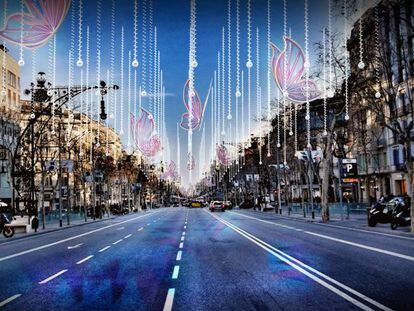 La il·luminació de Nadal que es col·locarà al passeig de Gràcia.