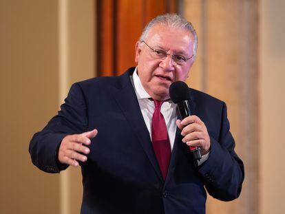 Rafael Marín Mollinedo, durante una conferencia en Ciudad de México, en julio de 2020.