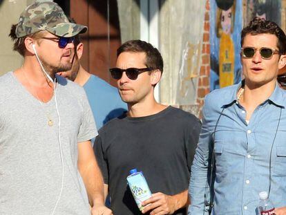De izquierda a derecha: los actores Leonardo DiCaprio, Tobey Maguire y Orlando Bloom 