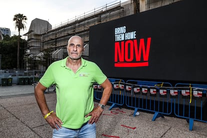 Gary Jackob, en la concentración en solidaridad con los familiares de los rehenes, el viernes en Tel Aviv.