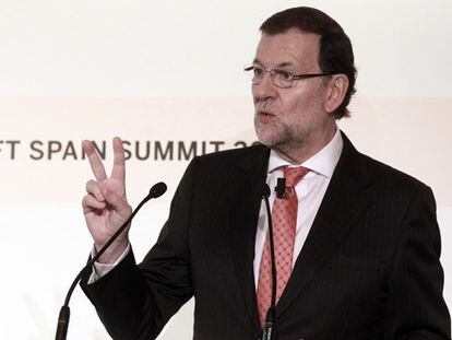 Rajoy, esta mañana en Madrid.