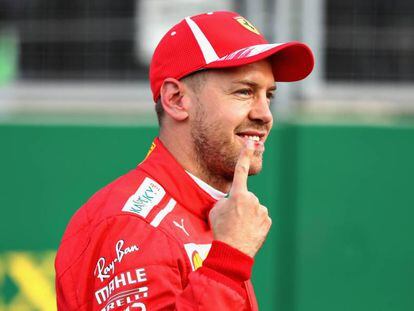 Sebastian Vettel, tras conseguir la Pole.