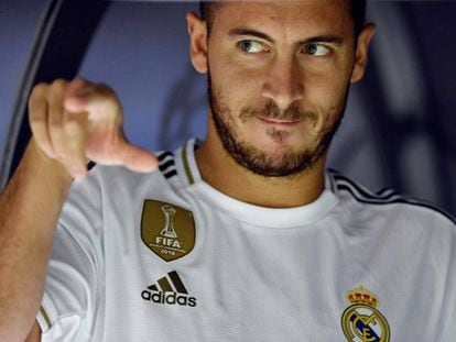 Hazard, durante el partido ante Osasuna.