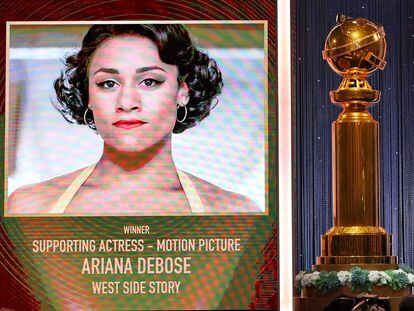 La actriz Ariana DeBose, galardonada con el premio a la mejor actriz de reparto por 'West Side Story'.