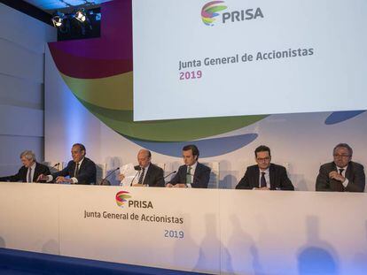 Imagen de la última junta general de accionistas de Prisa, en junio.