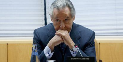Miguel Blesa, expresidente de Caja Madrid en la Comisi&oacute;n de Corrupci&oacute;n de la Asamblea de Madrid.