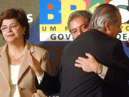 Dilma Rousseff, Lula da Silva y Jose Dirceu, en una imagen de 2005.