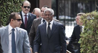 Kofi Annan, el jueves en El Cairo.