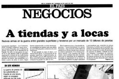 El 20 de junio de 1993 'Negocios' abría con un reportaje sobre el sector de la distribución en España.