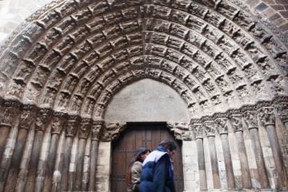 Puerta del Juicio, en la catedral de Santa María, en Tudela.