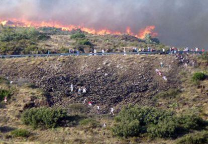 Acantilado de Portbou por donde intentaba escapar la gente acorralada por el fuego.