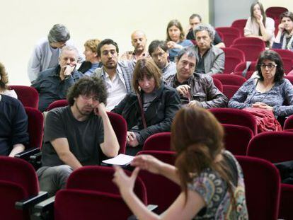 Asamblea de profesores asociados de la Universidad de Barcelona, el año pasado.