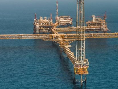 Una de las plataformas del North Field de Qatar Petroleum.