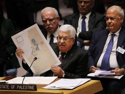 El presidente palestino, Mahmud Abbas, intervenía en noviembre en el Consejo de Seguridad de las Naciones Unidas, en Nueva York.