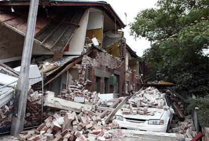 Estado de un edificio en el centro de Christchurch tras el terremoto.