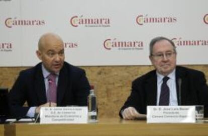 Jaime García-Legaz, secretario de Estado de Comercio, y José Luis Bonet, presidente de la Cámara de Comercio de España.