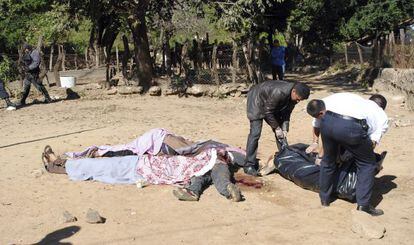 Masacre en Platanar de los Ontiveros, en Sinaloa, en 2012.