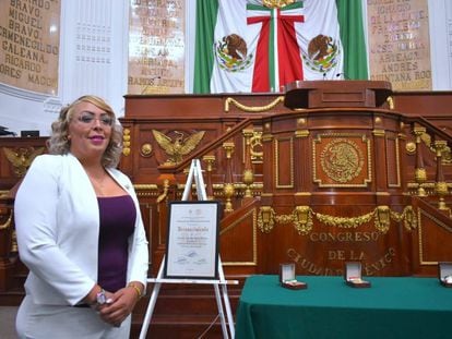 La activista Samantha Gómez Fonseca, en el Congreso de Ciudad de México, en una imagen de archivo.