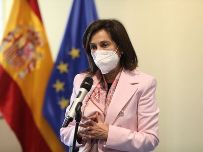 La ministra de Defensa, Margarita Robles, en el acto de entrega del Premio Soldado Idoia Rodríguez, este martes.