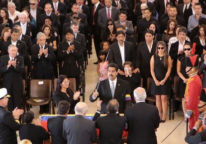 Nicolás Maduro en el funeral de Hugo Chávez