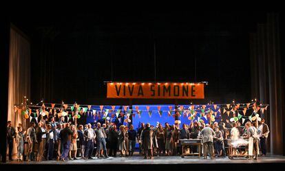 La fiesta celebratoria de la elección de Simon Boccanegra como Dogo al final del primer acto de la ópera.