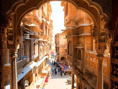 Una calle en la ciudad de Jaisalmer, en la India.