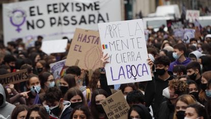 Feminist demonstration on March 8 in Barcelona.