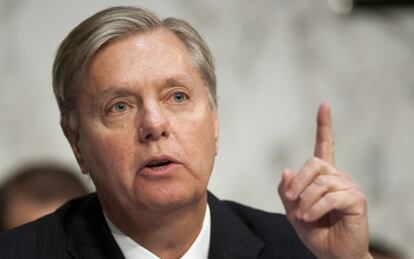 El senador republicano Lindsey Graham, durante una sesi&oacute;n del Senado. 