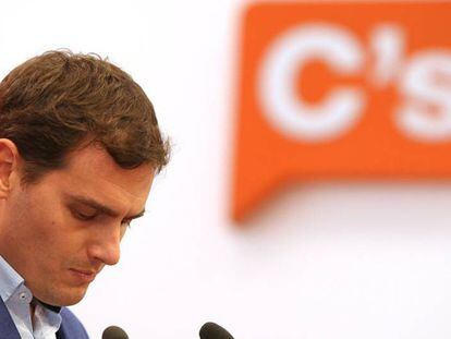 Albert Rivera, el lunes en la sede de Ciudadanos.