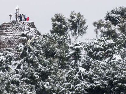 El Parc Güell de Barcelona, nevado.