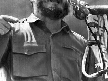 Fidel Castro, durante un discurso en abril de 1961 en La Habana.