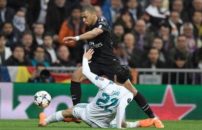 Una imagen del partido de Champions Paris Saint-Germain&#039;s - Real Madrid. 