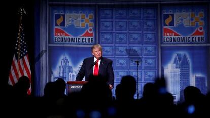 Presentación del programa económico de Trump en Detroit.