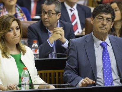 Susana D&iacute;az y Diego Valderas, esta semana en el Parlamento.