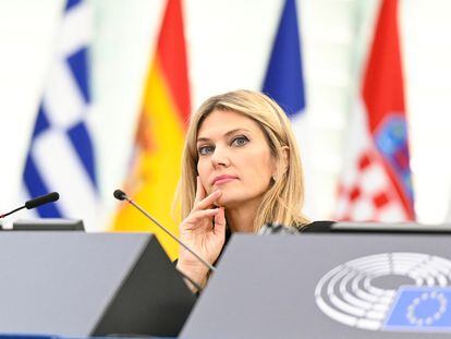 La socialista griega Eva Kaili, vicepresidenta del Parlamento Europeo, durante una sesión el 22 de noviembre en Estrasburgo.