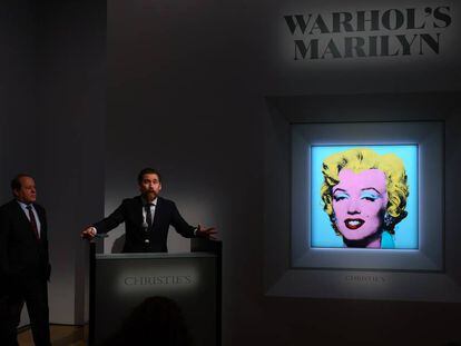 'Shot Sage Blue Marilyn', de Andy Warhol, en la casa de subastas Christie's.