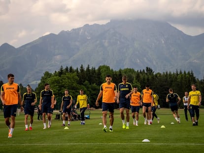 La selección de Ucrania, en Eslovenia.