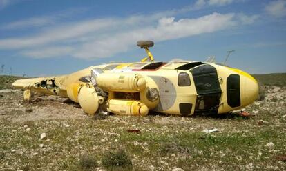 L'helicòpter trobat al terme municipal de Níjar (Almeria).