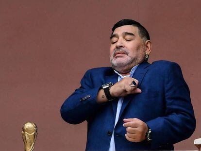 Maradona, el jueves en la Casa Rosada.