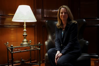 Amy Pope, directora adjunta de la OIM, después de la entrevista en Ciudad de México.