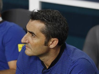 Ernesto Valverde, este sábado en el partido contra el Madrid