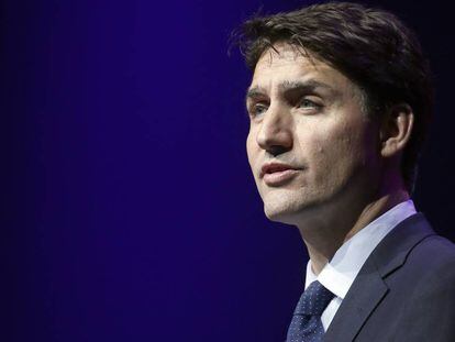 El primer ministro de Canadá, Justin Trudeau, en la conferencia tecnológica Viva Technology, la pasada semana.