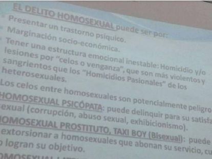 Captura del texto que la profesora proyectó a sus alumnos de Medicina Legal de la UBA