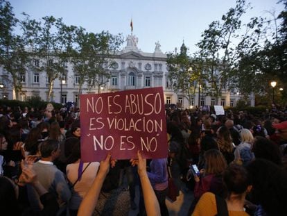 Manifestación en Madrid contra la sentencia de La Manada el pasado 4 de mayo.