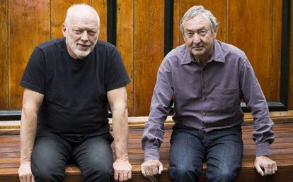 David Gilmour, guitarrista y cantante, y Nick Mason, bater&iacute;a, de Pink Floyd.